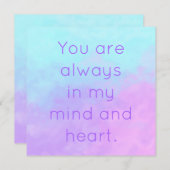 Carte Vous êtes toujours dans mon esprit et coeur Pastel (Devant / Derrière)