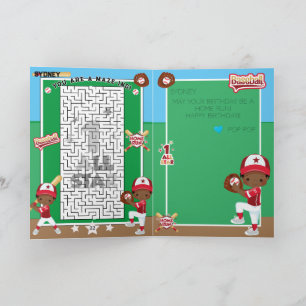 Carte Vous êtes un anniversaire de baseball garçons noir