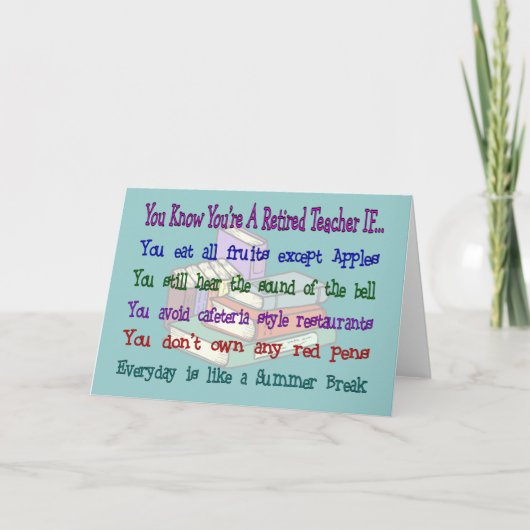 Carte Vous êtes un ENSEIGNANT à la retraite SI... (Devant)