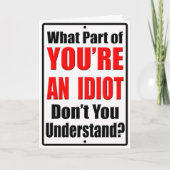 Carte Vous êtes un Idiot (Devant)