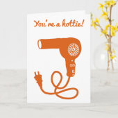 Carte Vous êtes un sèche-cheveux orange message personna (Fleur jaune)