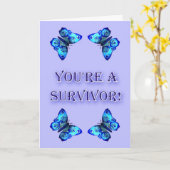 Carte Vous êtes un survivant ! ruban de rose de soutien (Fleur jaune)