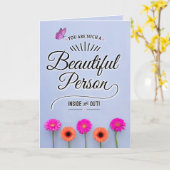 Carte Vous êtes une belle personne, à l'intérieur comme (Fleur jaune)