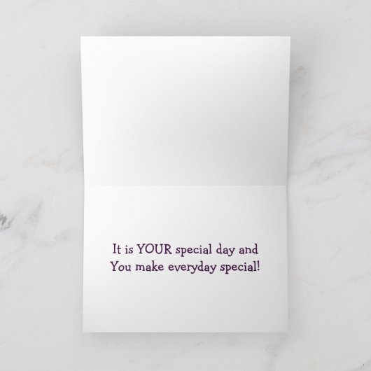 CARTE VOUS ÊTES UNE **FILLE SPÉCIALE** (Intérieur)