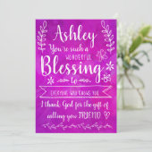 Carte Vous êtes une si MERVEILLEUSE bénédiction ENTIÈREM (Debout devant)