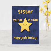 Carte Vous êtes une soeur étoilée (Fleur jaune)