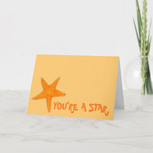 Carte Vous êtes une Star Orange Starfish Congrats Shell 