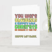 Carte Vous étiez évidemment un bébé glissant, joyanniver (Devant)