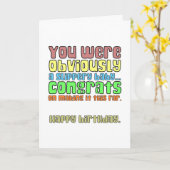 Carte Vous étiez évidemment un bébé glissant, joyanniver (Fleur jaune)