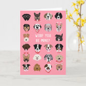 Carte Vous être à moi motif de visage de chien (Fleur jaune)