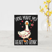 Carte Vous faites aller mon cœur Honk Valentine Oie  (Fleur jaune)