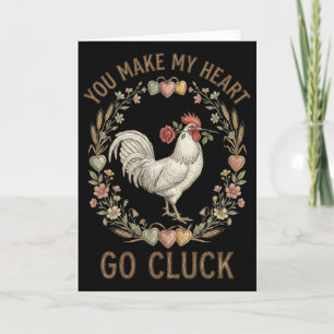 Carte Vous faites battre mon cœur comme une poule drôle 