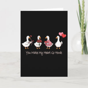 Carte Vous faites battre mon cœur Honk Valentine Oie Pou