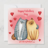 Carte Vous faites ronronner mon cœur Journée de la Saint (Devant)