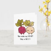 Carte Vous faites sauter mon cœur une betterave Pun de l (Fleur jaune)