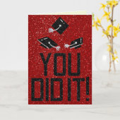 Carte Vous L'Avez Fait Parties scintillant Noire (Fleur jaune)