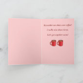 Carte Vous manquant soeur : Tasse de café rouge (Intérieur)