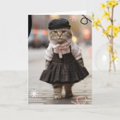 Carte Vous Manque Chat Message de Bienvenue (Fleur jaune)