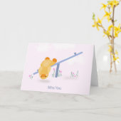 Carte Vous manque enfants mignons amis pensant à vous (Fleur jaune)