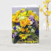 Carte Vous manquer ! (Fleur jaune)