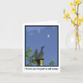 Carte Vous manquer--Juste un appel parti--Coyote et lune (Fleur jaune)