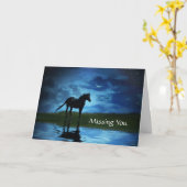 Carte Vous manquez avec le cheval et les étoiles (Fleur jaune)