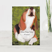 Carte Vous Manquez ! Beagle mignon Howl plié (Devant)