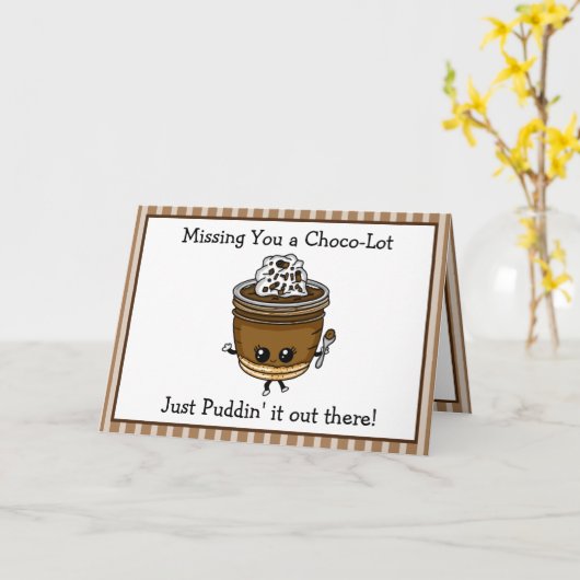 Carte Vous manquez Beaucoup de Pudding Pun pour les coup (Fleur jaune)