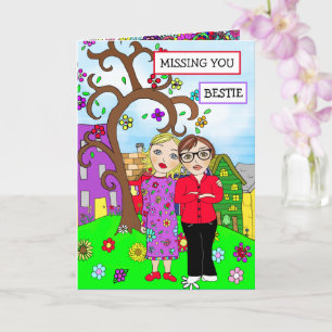 Carte Vous manquez Bestie Amitié Penser à vous