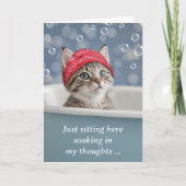 Carte Vous manquez Cute Kitten Chat dans un bain de bull (Devant)