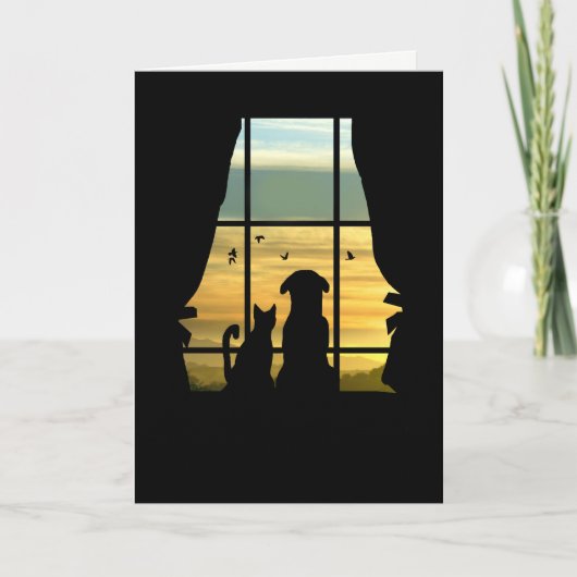 Carte Vous manquez Je vous manque mignon chien et chat d (Devant)