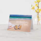 Carte Vous Manquez La Scène De Plage (Fleur jaune)