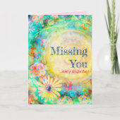 Carte Vous Manquez Pastel Floral Jolie Fille (Devant)