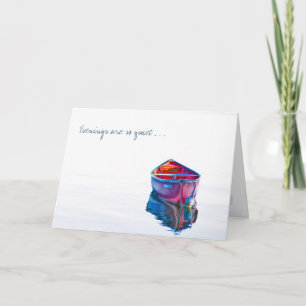 Carte Vous manquez Soirée tranquille canot rouge dans l'