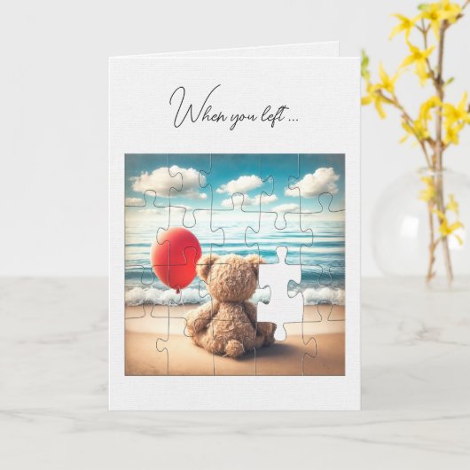 Carte Vous Manquez Teddy Bear Jigsaw Puzzle (Fleur jaune)