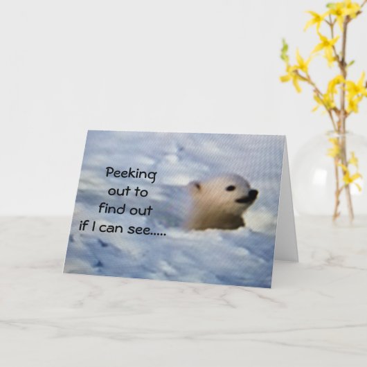 CARTE VOUS MANQUEZ TELLEMENT (STYLE D'OURS POLAIRE) (Fleur jaune)