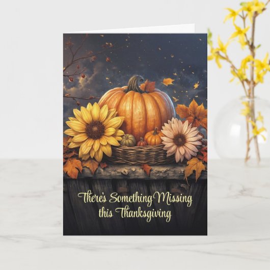 Carte Vous Manquez Thanksgiving Joli automne automne fle (Fleur jaune)