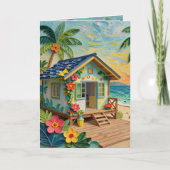 Carte Vous manquez | Thème de plage à distance (Devant)