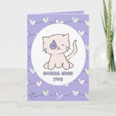 Carte Vous Manquez Triste Caricature De Chat Drôle Dire (Devant)