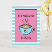 Carte Vous M'Avez Mocha Si Heureux Pun De Café (Fleur jaune)