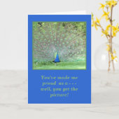 Carte "Vous m'avez rendu fier comme paon"/PHOTO PEACOCK (Fleur jaune)
