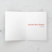 Carte Vous me devez un billet de dix livres (Intérieur)