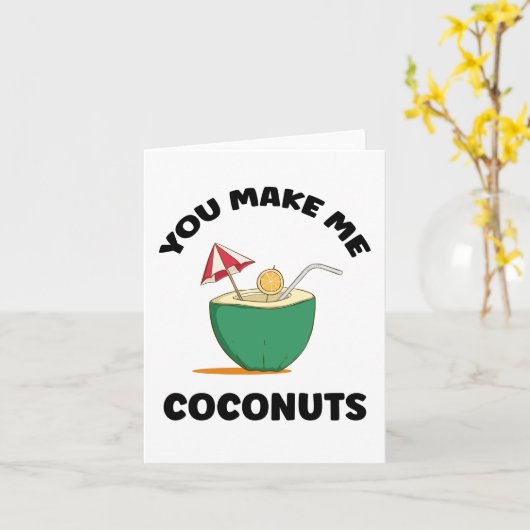 Carte Vous Me Faites Des Noix De Coco (Fleur jaune)