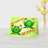 Carte Vous me faites Hoppy mignonne amusant Grenouilles  (Fleur jaune)