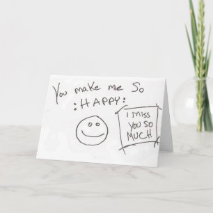 Carte Vous me faites tellement : HEUREUX : vous me manqu