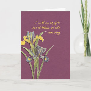 Carte Vous me manquerez, hospice, dernier adieu