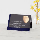 Carte Vous me manquez (carte lune) (Fleur jaune)