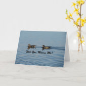 Carte Vous m'épouserez ? Couple de canards branchés (Fleur jaune)
