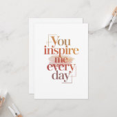 Carte Vous m'inspirez chaque jour (Devant/Arrière en situation)