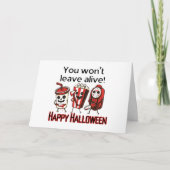 Carte Vous ne quitterez pas Alive Funny Halloween Snacks (Devant)